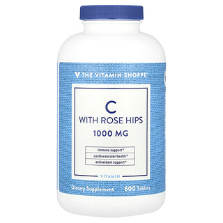 The Vitamin Shoppe, Vitamin C With Rose Hips, 600 Tablets