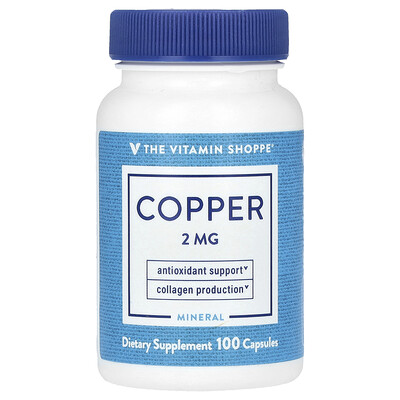 The Vitamin Shoppe  Copper  2 mg  100 Capsules