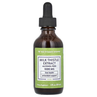 The Vitamin Shoppe  Milk Thistle Extract  Alcohol Free  1 000 mg  2 fl oz (59 ml)