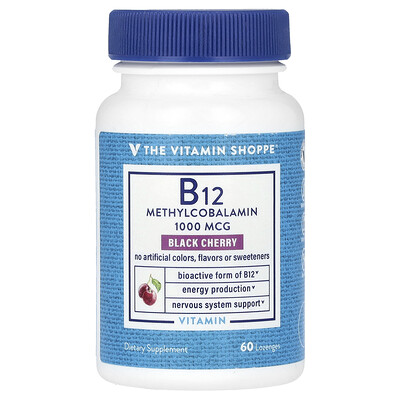 The Vitamin Shoppe Black B12, Cherry, 1,000 Mcg, 60 Lozenges