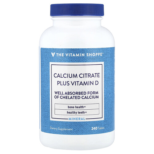 The Vitamin Shoppe, Citrato de calcio más vitamina D, 240 comprimidos