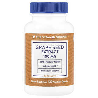 The Vitamin Shoppe, 葡萄籽提取物，100 毫克，120 粒素食膠囊