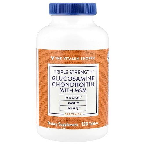 The Vitamin Shoppe, Triple Strength Glucosamine Chondroitin With MSM, Glucosamin-Chondroitin mit MSM, 120 Tabletten