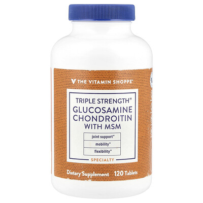 The Vitamin Shoppe  Triple Strength Glucosamine Chondroitin With MSM  120 Tablets