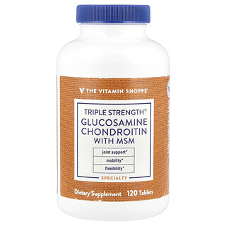 The Vitamin Shoppe, Triple Strength Glucosamine Chondroitin With MSM, 120 Tablets