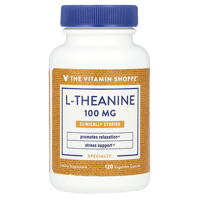 The Vitamin Shoppe  L-Theanine  100 mg  120 Vegetable Capsules