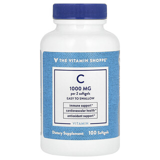 The Vitamin Shoppe, Vitamina C, 100 Cápsulas Softgel