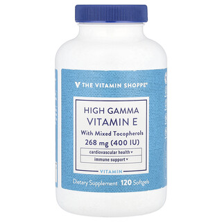 The Vitamin Shoppe, Alto Teor de Gama e Vitamina E com Tocoferóis Mistos, 120 Cápsulas Softgel