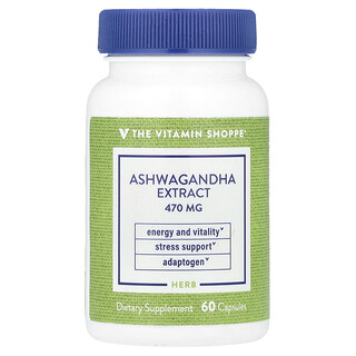 The Vitamin Shoppe, Ashwagandha Extract, 470 mg, 60 Capsules
