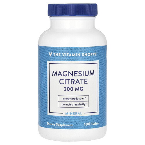 The Vitamin Shoppe, Magnesiumcitrat, 200 mg, 100 Tabletten