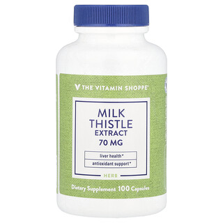 The Vitamin Shoppe, 밀크시슬 추출물, 70mg, 캡슐 100정  