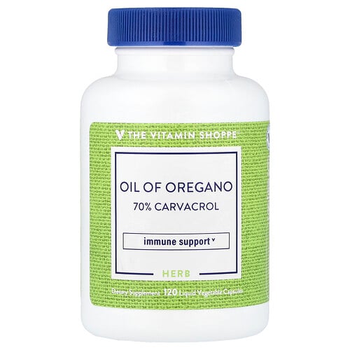 The Vitamin Shoppe, Oreganoöl, 120 flüssige pflanzliche Kapseln (45 mg pro Kapsel)