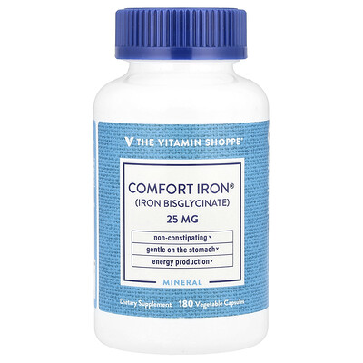 The Vitamin Shoppe  Comfort Iron®  25 mg  180 Vegetable Capsules