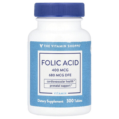 The Vitamin Shoppe  Folic Acid  680 mcg DFE  300 Tablets