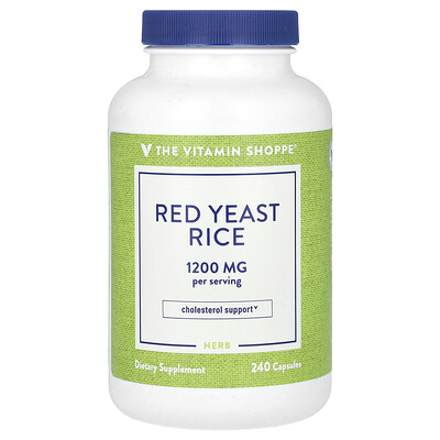 The Vitamin Shoppe, Arroz de levadura roja, 240 cápsulas (600 mg por cápsula)