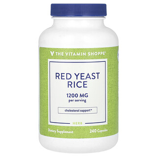 The Vitamin Shoppe, Levedura de Arroz Vermelho, 240 Cápsulas (600 mg por Cápsula)