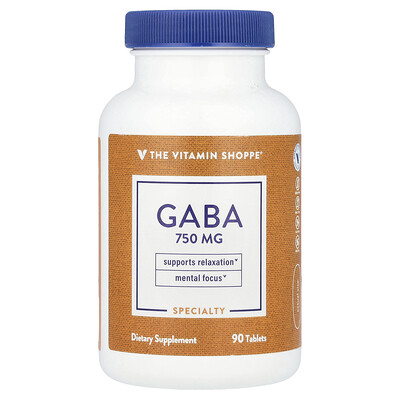 The Vitamin Shoppe  GABA  750 mg  90 Tablets