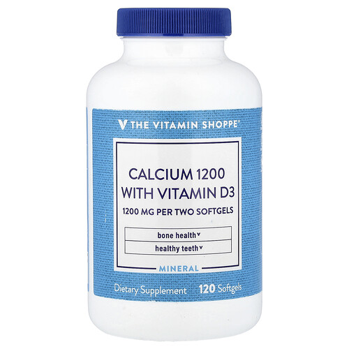 The Vitamin Shoppe, Calcio 1200 con vitamina D3, 120 cápsulas blandas