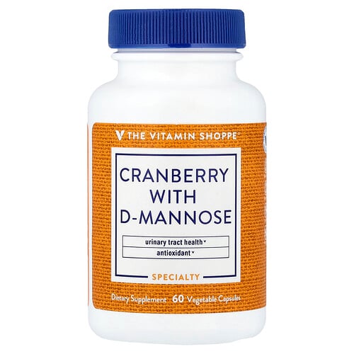 The Vitamin Shoppe, Cranberry with D-Mannose, Cranberry mit D-Mannose, 60 pflanzliche Kapseln