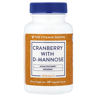 The Vitamin Shoppe, 含 D-甘露糖的蔓越莓，60 粒素食胶囊