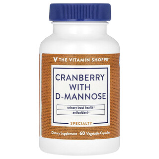 The Vitamin Shoppe, クランベリー＆D-マンノース、ベジカプセル60粒