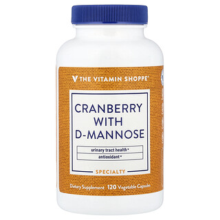 The Vitamin Shoppe, 含 D-甘露糖的蔓越莓，120 粒素食胶囊