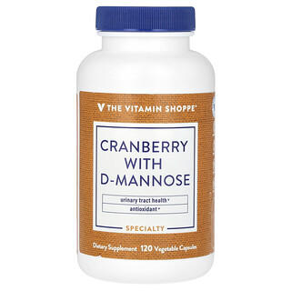 The Vitamin Shoppe, Canneberge et D-mannose, 120 capsules végétales