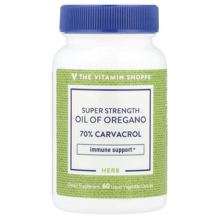 The Vitamin Shoppe, Óleo de Orégano Super Stength, 60 Cápsulas Vegetais Líquidas (45 mg por Cápsula)