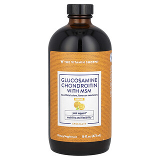 The Vitamin Shoppe, Glucosaminechondroïtine met MSM, sinaasappel, 473 ml