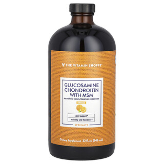 The Vitamin Shoppe, Glukosamin Kondroitin Dengan MSM, Oren , 32 fl oz (946 ml)