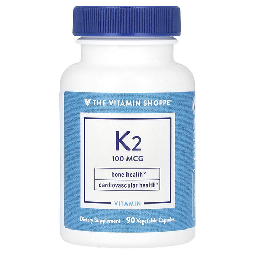 ザ・ビタミンショップ The Vitamin Shoppe, ビタミンK2、100mcg、ベジカプセル90粒