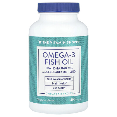 The Vitamin Shoppe  Omega-3 Fish Oil  1 200 mg  180 Softgels