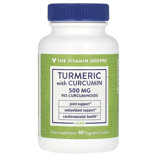 The Vitamin Shoppe, Zerdeçal Kurkuminli, 500 mg, 60 Bitkisel Kapsül