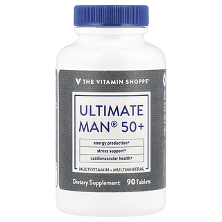 The Vitamin Shoppe, Suplemento multivitamínico y multimineral para hombres mayores de 50 años Ultimate Man®, 90 comprimidos