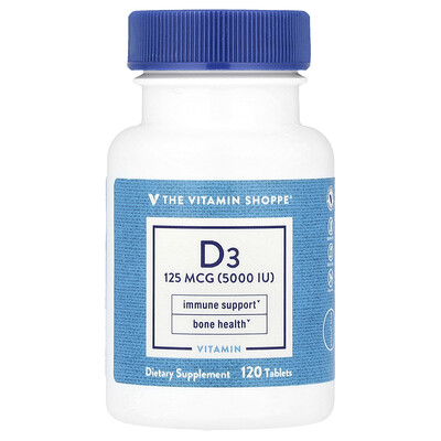 The Vitamin Shoppe Vitamin D3 125 mcg (5 000 IU) 120 Tablets