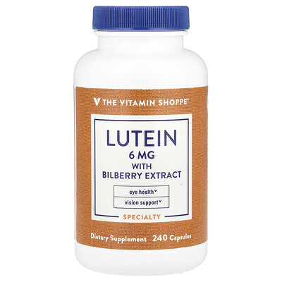 The Vitamin Shoppe  Lutein With Bilberry Extract  240 Capsules