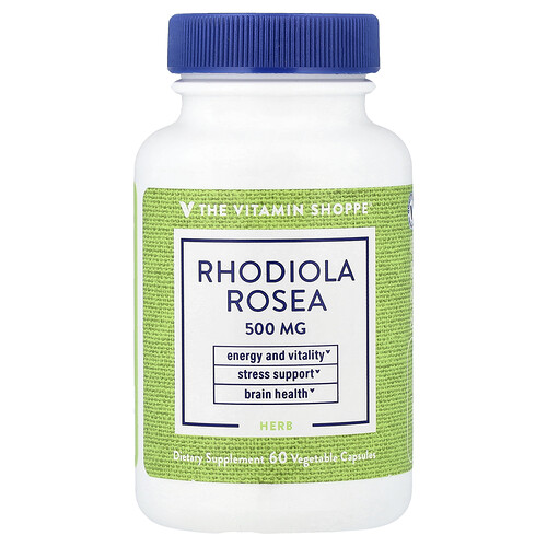 The Vitamin Shoppe, Rhodiola rosea, Rosenwurz, 500 mg, 60 pflanzliche Kapseln