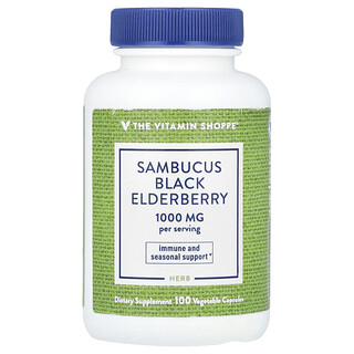 The Vitamin Shoppe, Sabugueiro Negro Sambucus, 100 Cápsulas Vegetais (500 mg por Cápsula)