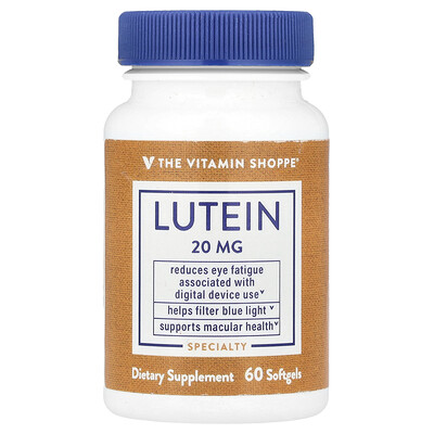 The Vitamin Shoppe  Lutein  20 mg  60 Softgels