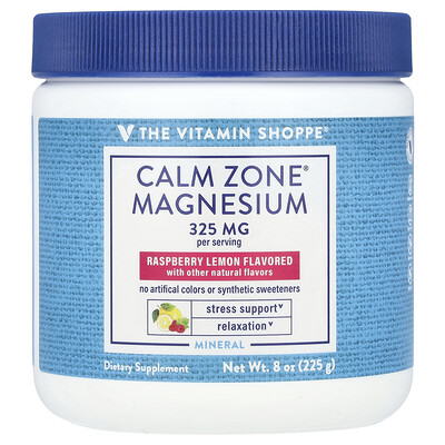 The Vitamin Shoppe  Calm Zone®  Magnesium  Raspberry Lemon  8 oz (225 g)