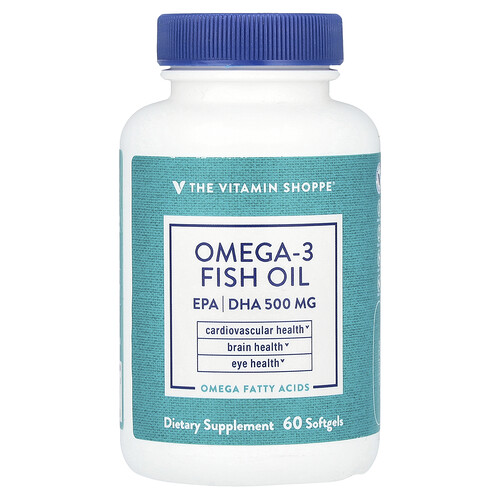 The Vitamin Shoppe Omega-3 Fish Oil, 1,000 mg, 60 Softgels
