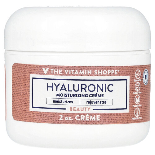 The Vitamin Shoppe, Hyaluronic Moisturizing Creme, feuchtigkeitsspendende Creme mit Hyaluron, 2 oz