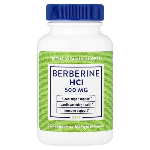 The Vitamin Shoppe, Berberine HCl, Berberin HCl, 500 mg, 60 pflanzliche Kapseln