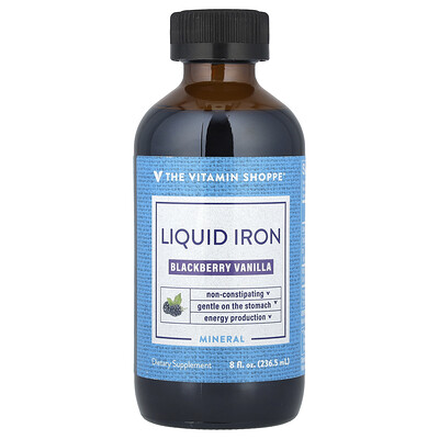 The Vitamin Shoppe  Liquid Iron  Blackberry Vanilla   8 fl oz (236.5 ml)