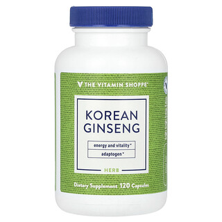 The Vitamin Shoppe, Ginseng coreano, 120 cápsulas (648 mg por cápsula)