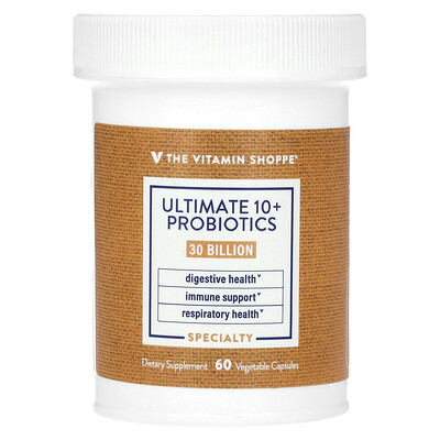 The Vitamin Shoppe  Ultimate 10+ Probiotics  30 Billion CFU  60 Vegetable Capsules