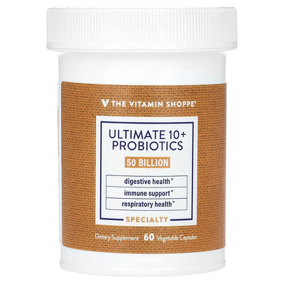 The Vitamin Shoppe  Ultimate 10+ Probiotics  50 Billion CFU  60 Vegetable Capsules