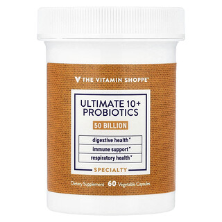 The Vitamin Shoppe（ザ ビタミン ショップ）, Ultimate 10+ Probiotics（アルティメット10＋プロバイオティクス）、500億CFU、ベジカプセル60粒