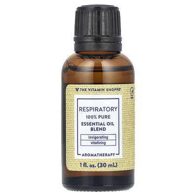 The Vitamin Shoppe  100% Pure Essential Oil Blend  Respiratory   1 fl oz (30 ml)