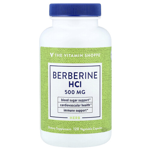 The Vitamin Shoppe, Berberine HCI, Berberin HCI, 500 mg, 120 pflanzliche Kapseln